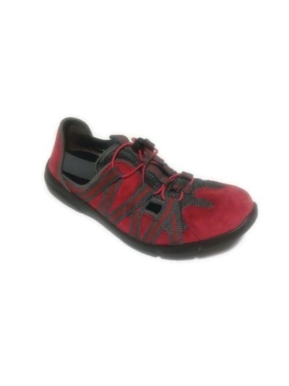 Romika Traveler 01 Shoes Womens 6 EU 37 Crimson Suede Mesh Bungee Lace Sneaker
